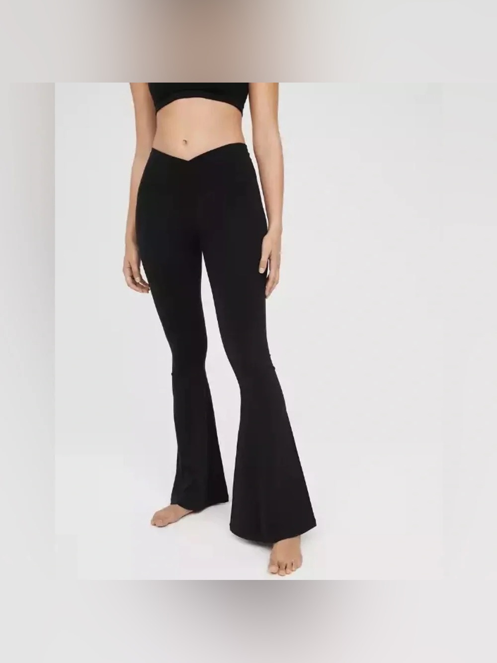 OFFLINE by Aerie Real Me Super Flare High Rise Crossover Leggings Black M
